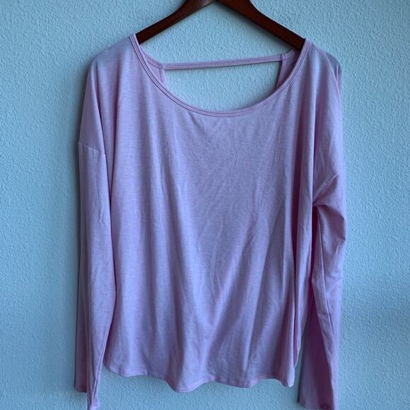 Gap Fit Pink Drape Back Long Sleeve L - Picture 1 of 5